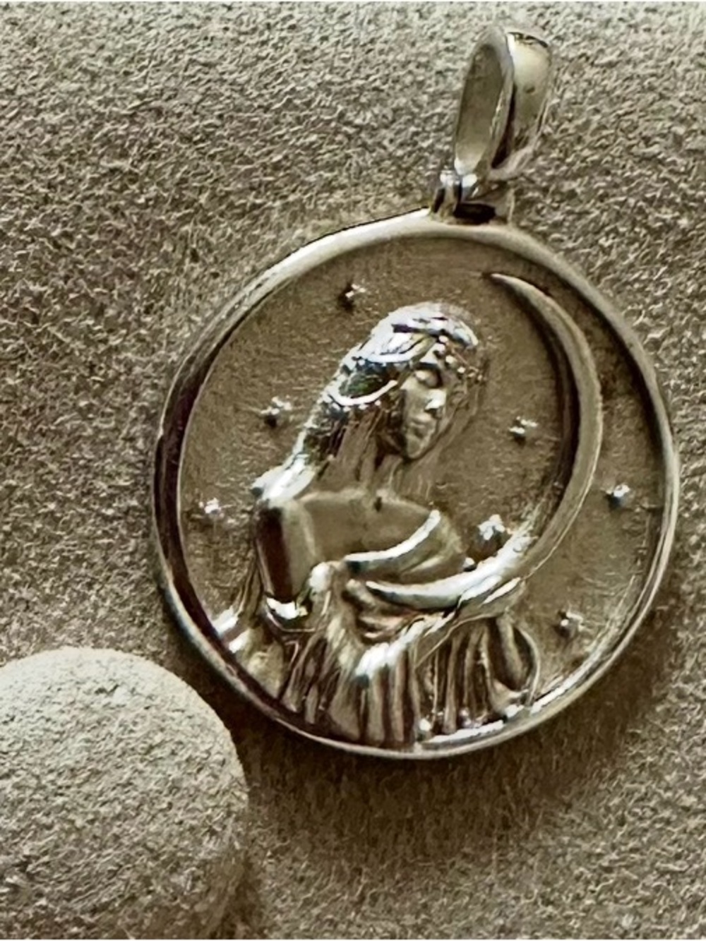 Moon Goddess Selene Silver Moon Goddess Pendant - Women Jewelry